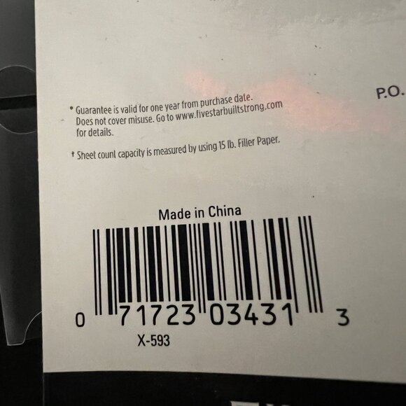 Five Star 2 inch Binder 580 Sheet Capacity Black Gray 12.75" x 12" - Picture 3 of 9